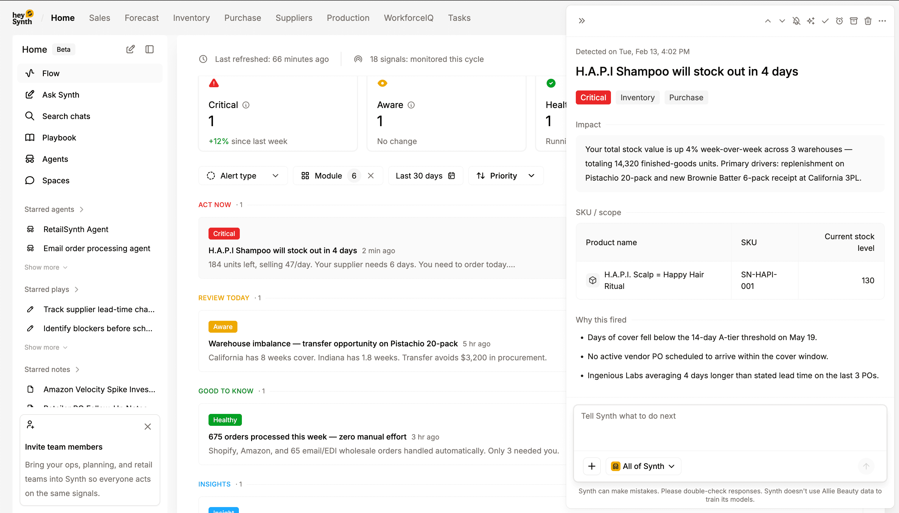 Cross-workflow summary dashboard