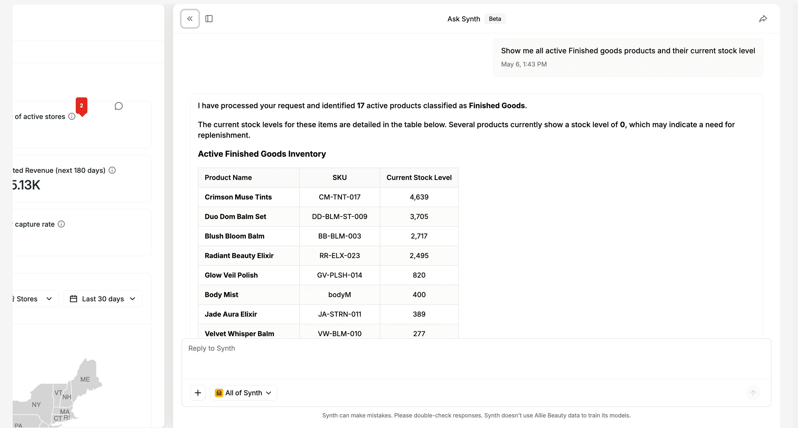 Operational insights and actions view